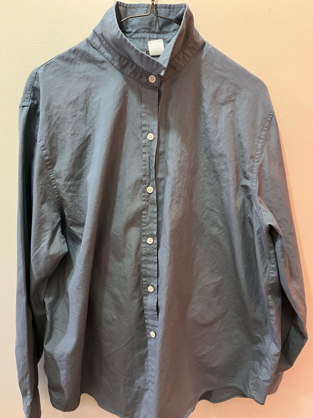J. Crew Button-Down Shirt in Metallic/Slate Blue